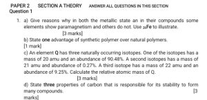 WASSCE chemistry mock questions