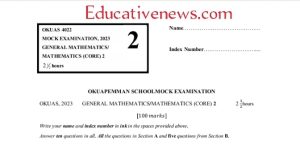 mathematics mock questions an answers