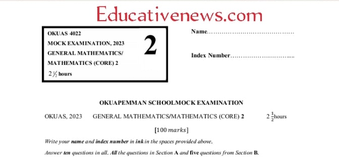 mathematics mock questions an answers