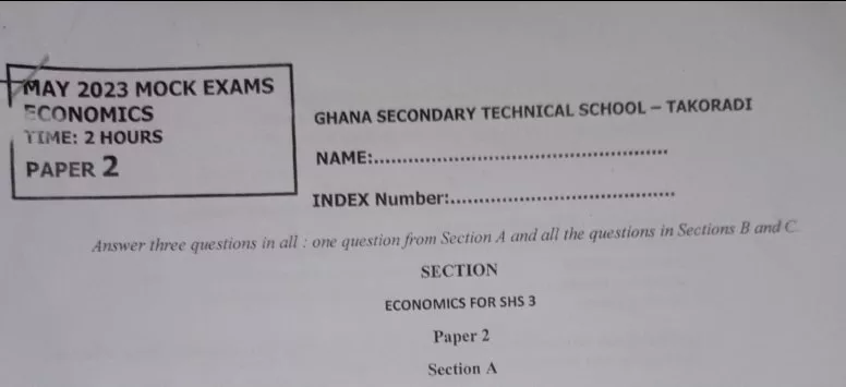 GSTS WASSCE economics mock questions