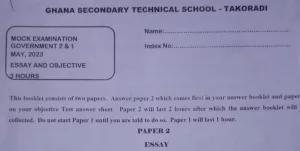GSTS WASSCE Government Mock Questions